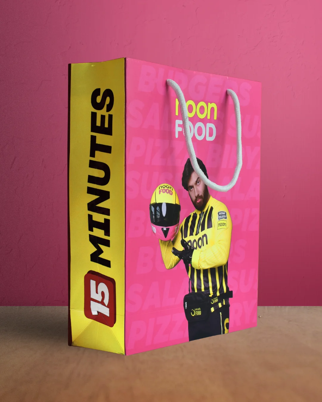 custom Noon branded delivery paper bag UAE